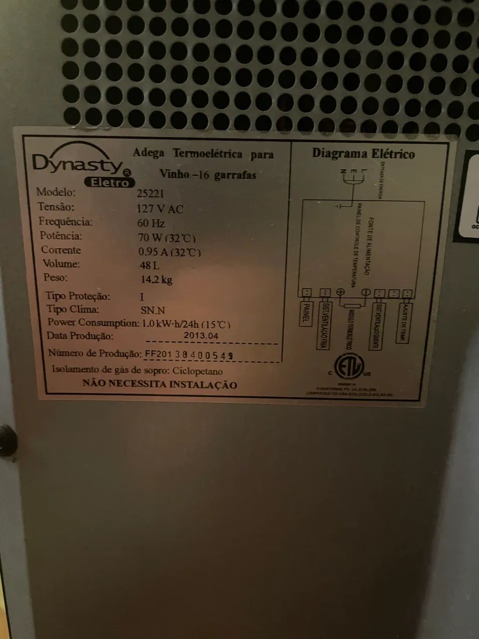 Adega Dynasty Eletro  - Foto 2