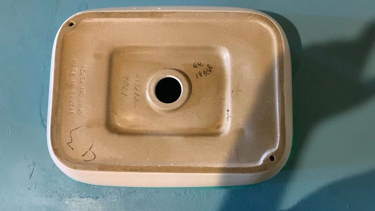 Cuba para Banheiro de Apoio Louça Retangular Branca 41x31cm Cannes Sensea - Foto 2