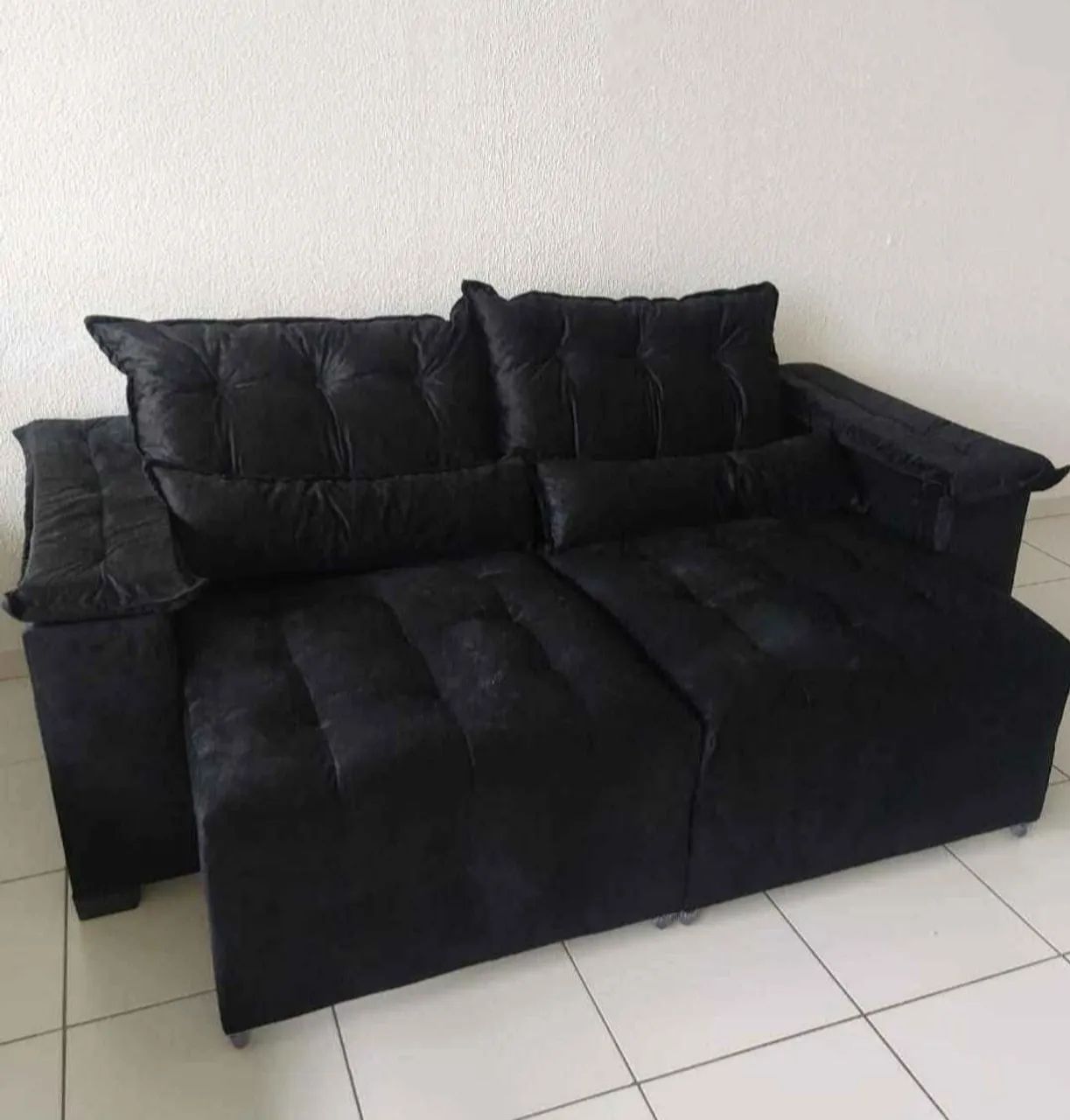 Sofá 2 lugares preto