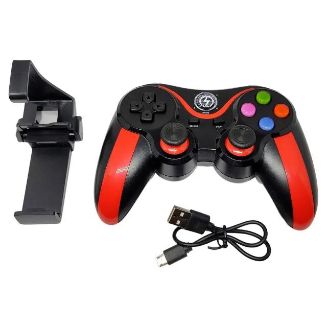 Controle Gamer Sem Fio com Suporte Celular Joystick Manete Bluetooth 2.4G - Foto 4
