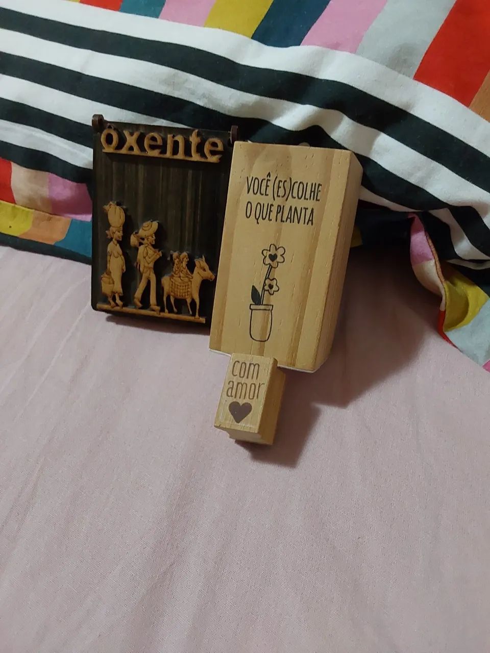 Kit Decorativo de Madeira - Oxente e Frases Motivacionais