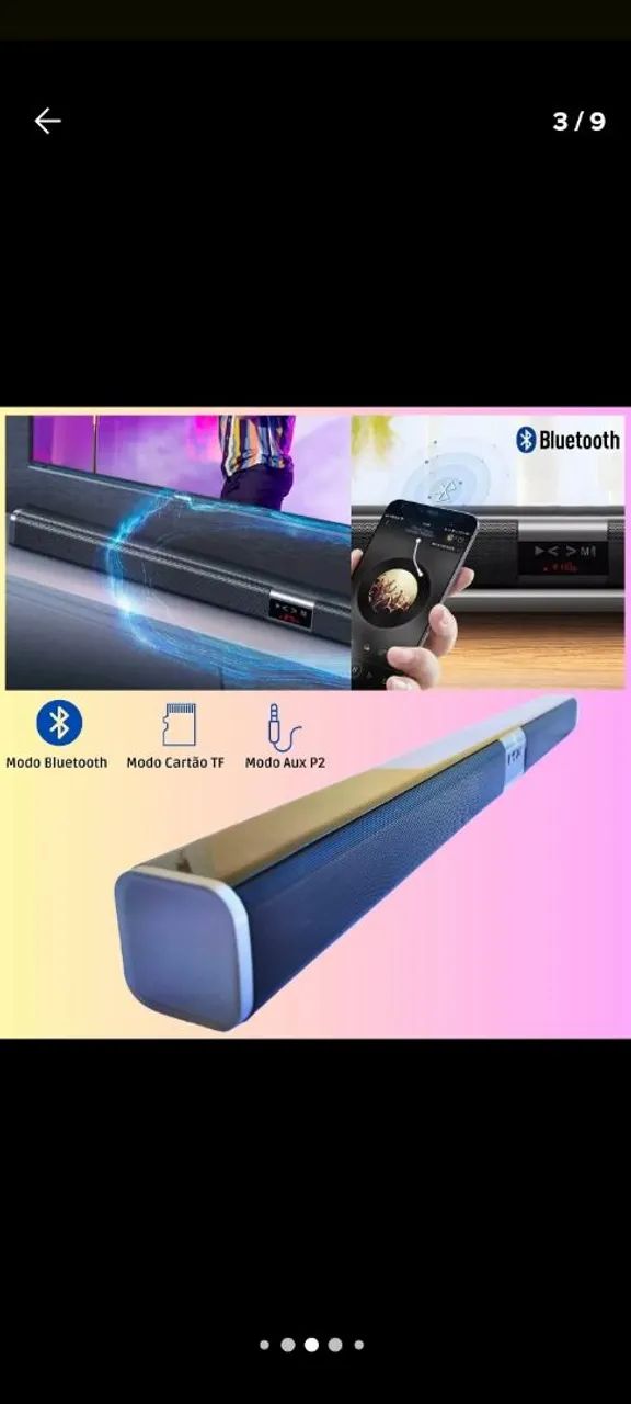 Soundbar com Bluetooth e Subwoofer para TV - Foto 2