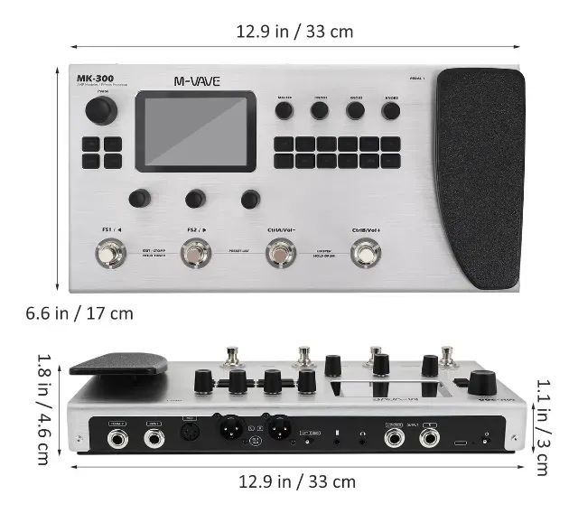 Pedal Multiefeitos M-Vave MK-300 320 Efeitos com Bluetooth e