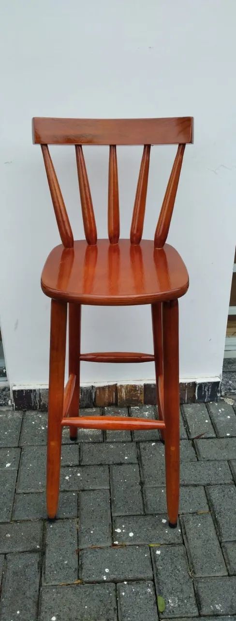 Banqueta de Eucalipto Alta Com Encosto - Foto 4