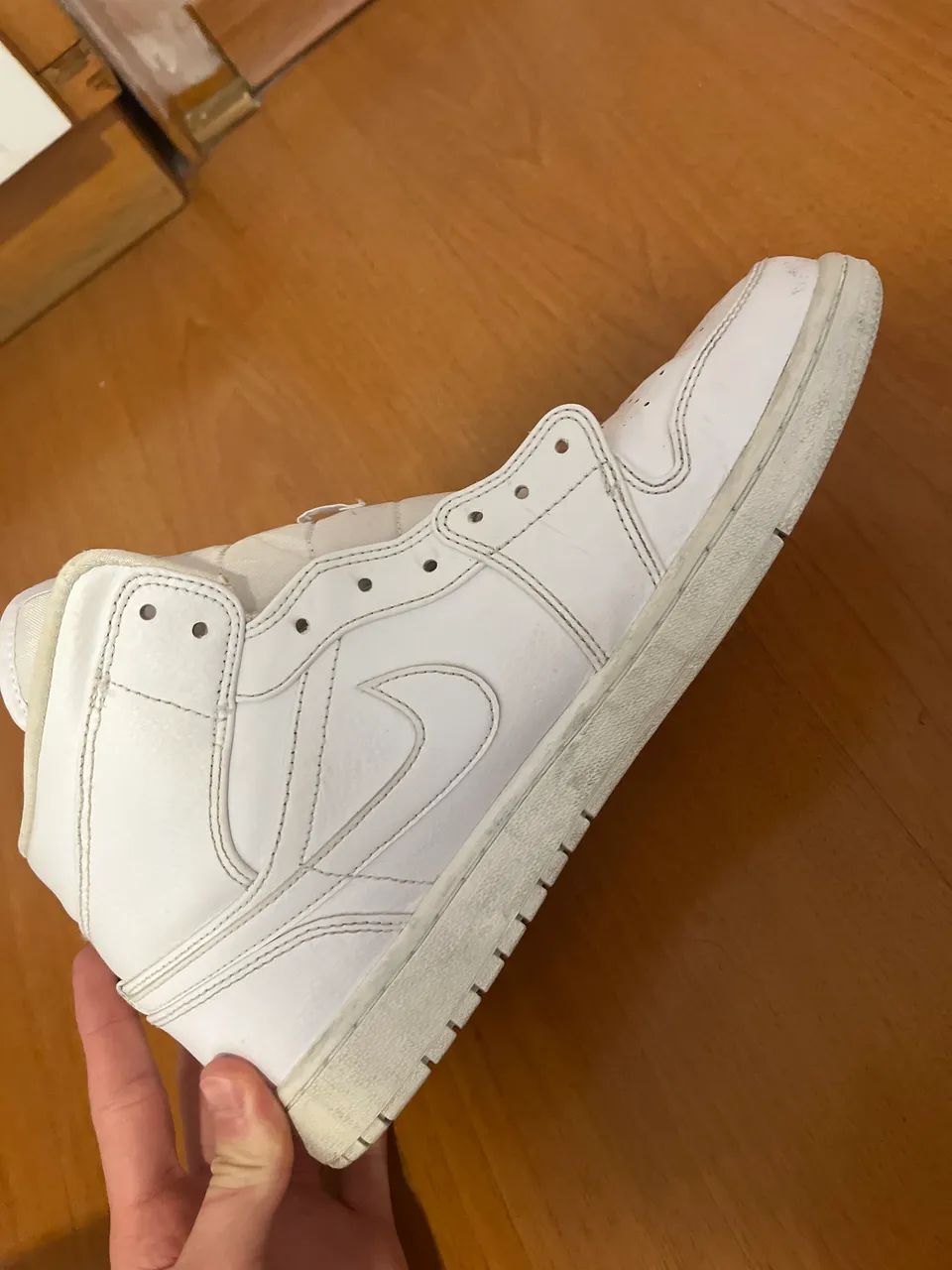 Jordan 1 mid todo branco  - Foto 4