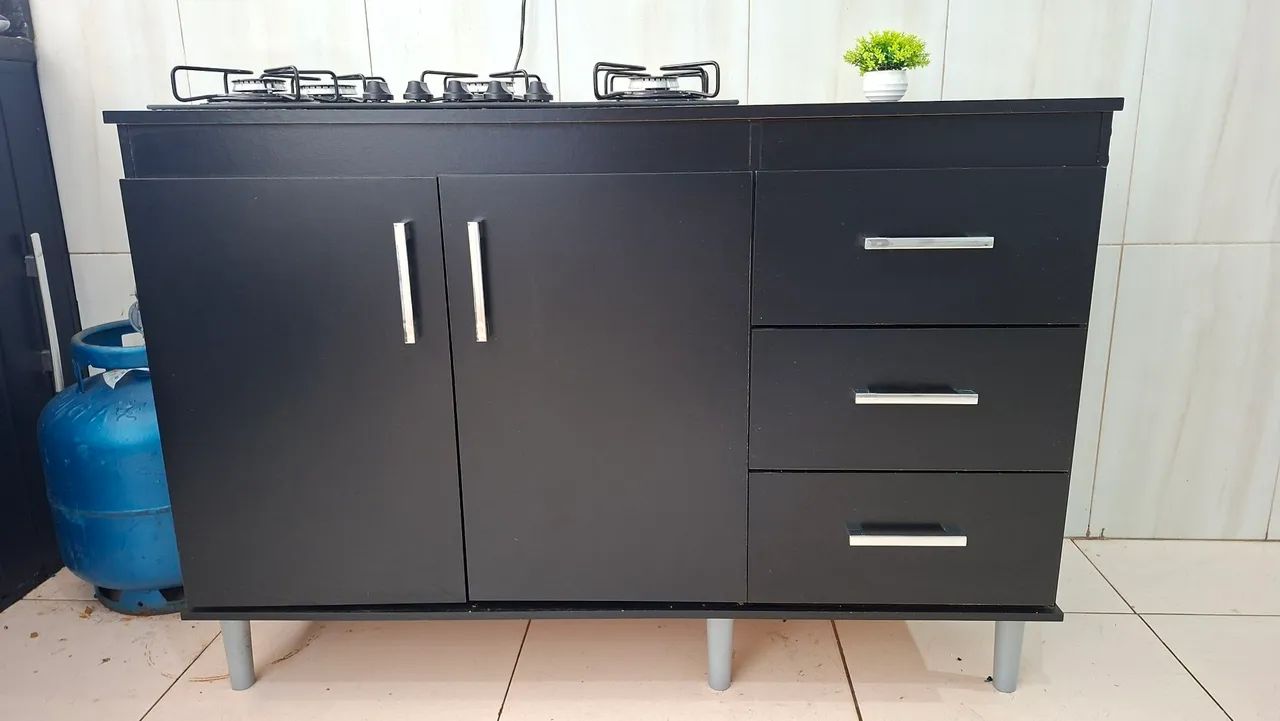 Balcão + fogão cooktop 5 bocas. - Foto 4