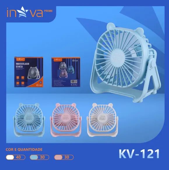 MINI VENTILADOR RECARREGAVEL PORTATIL DE MESA INOVA KV-121  - Foto 2
