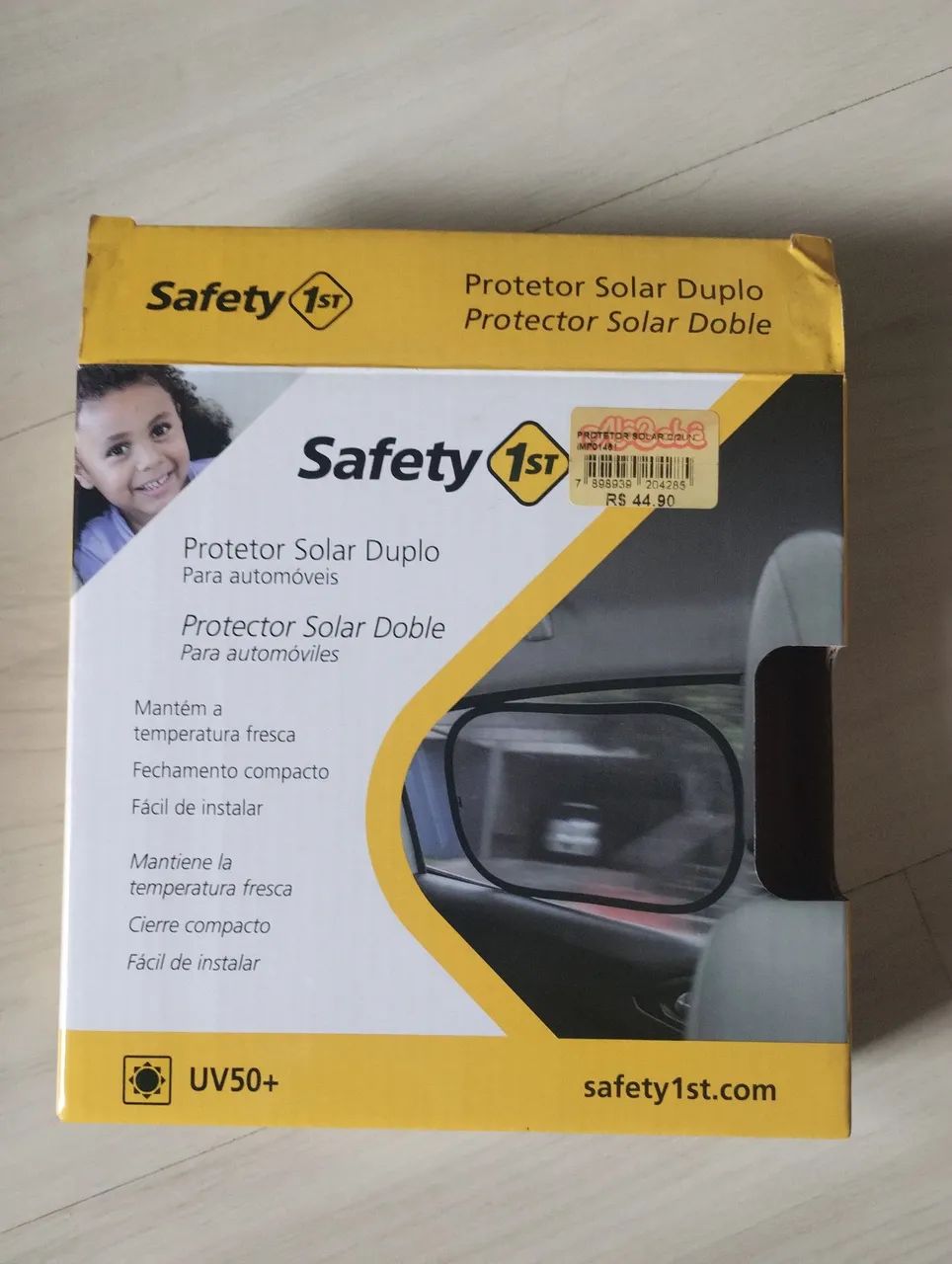 Protetor Solar Duplo, da marca Safety 1st, com proteção UV50