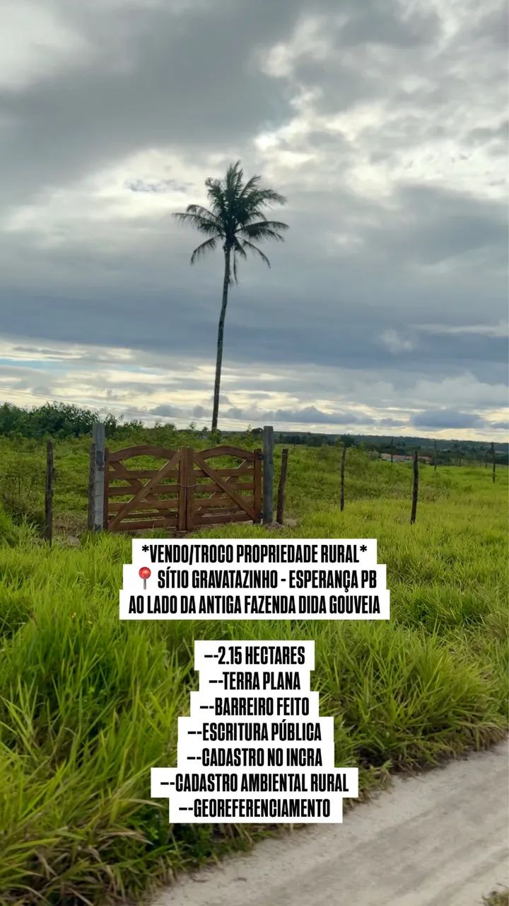 VENDO PROPRIEDADE RURAL - ESPERANÇA PB