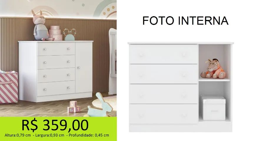 Comoda infantil com sapateira novidade - parcelamos sem juros 