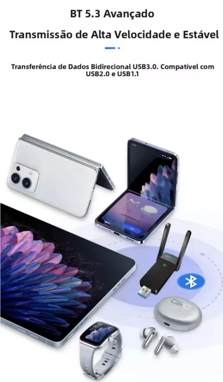 Adaptador Wi-Fi e Bluetooth dual band - Foto 2