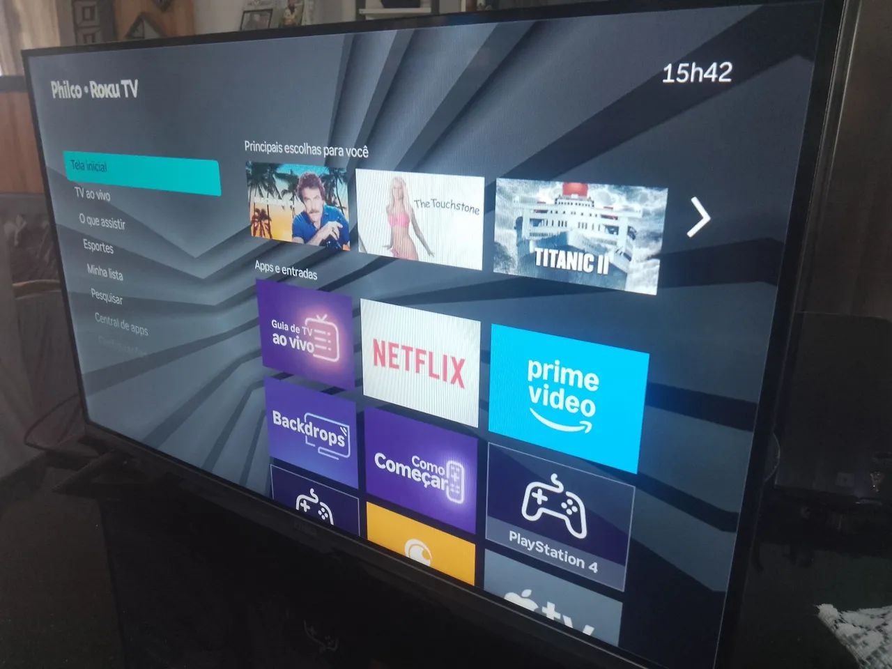 Televisão de 32 polegadas Philco Smartv Roku. 5 meses de uso - Foto 2