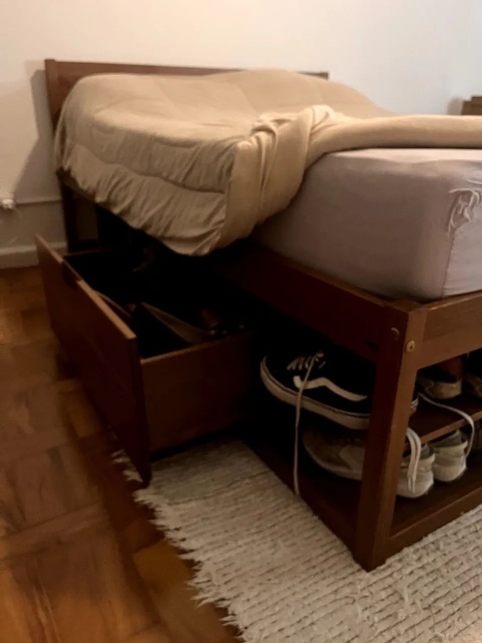 Cama casal madeira maciça com colchão - Foto 4