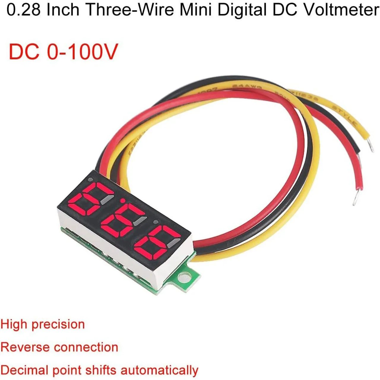 Mini Voltímetro DC 0-100V 0.28" Polegadas *Entrego Aceito Cartão - Foto 2