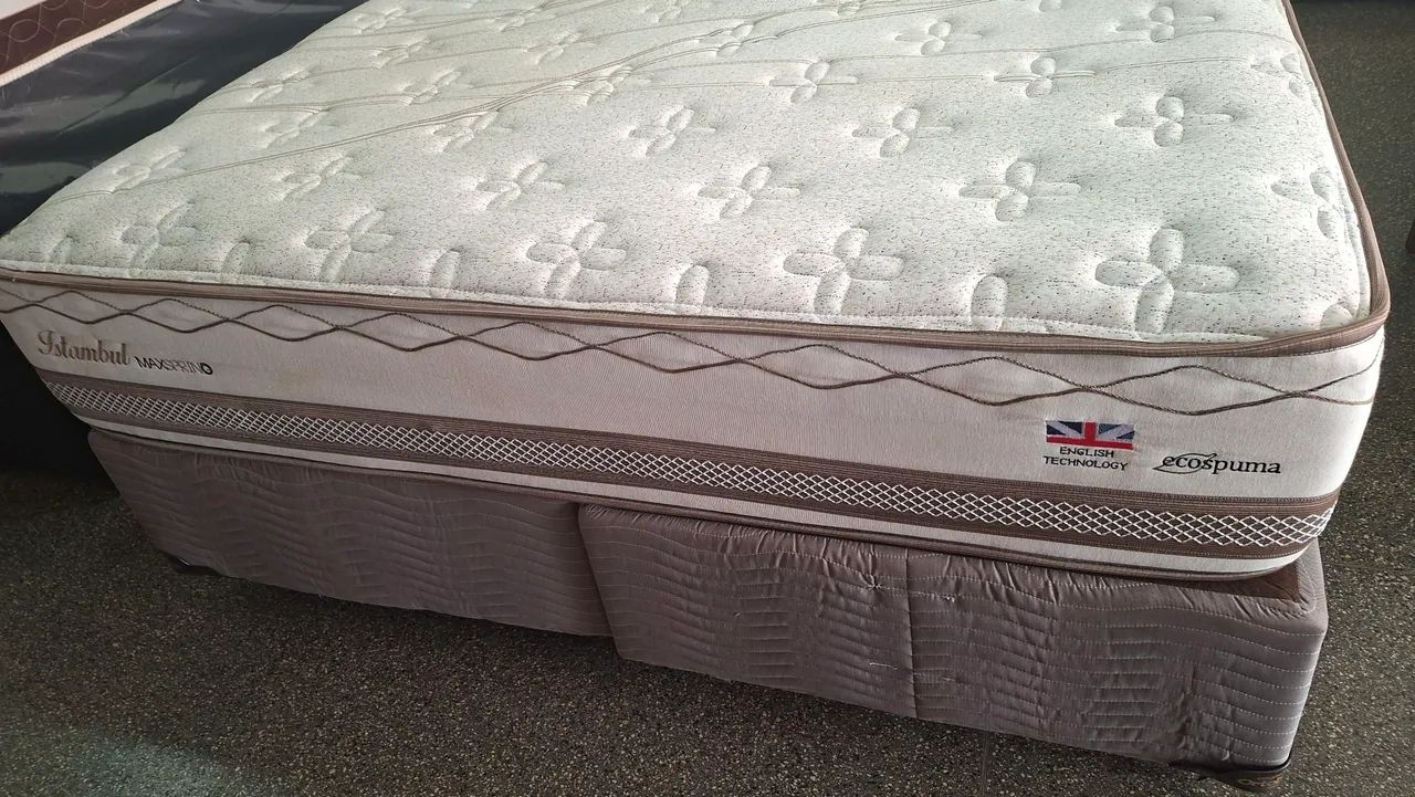 Cama box Queen size colchão herval molas ensacadas bambu  - Foto 5