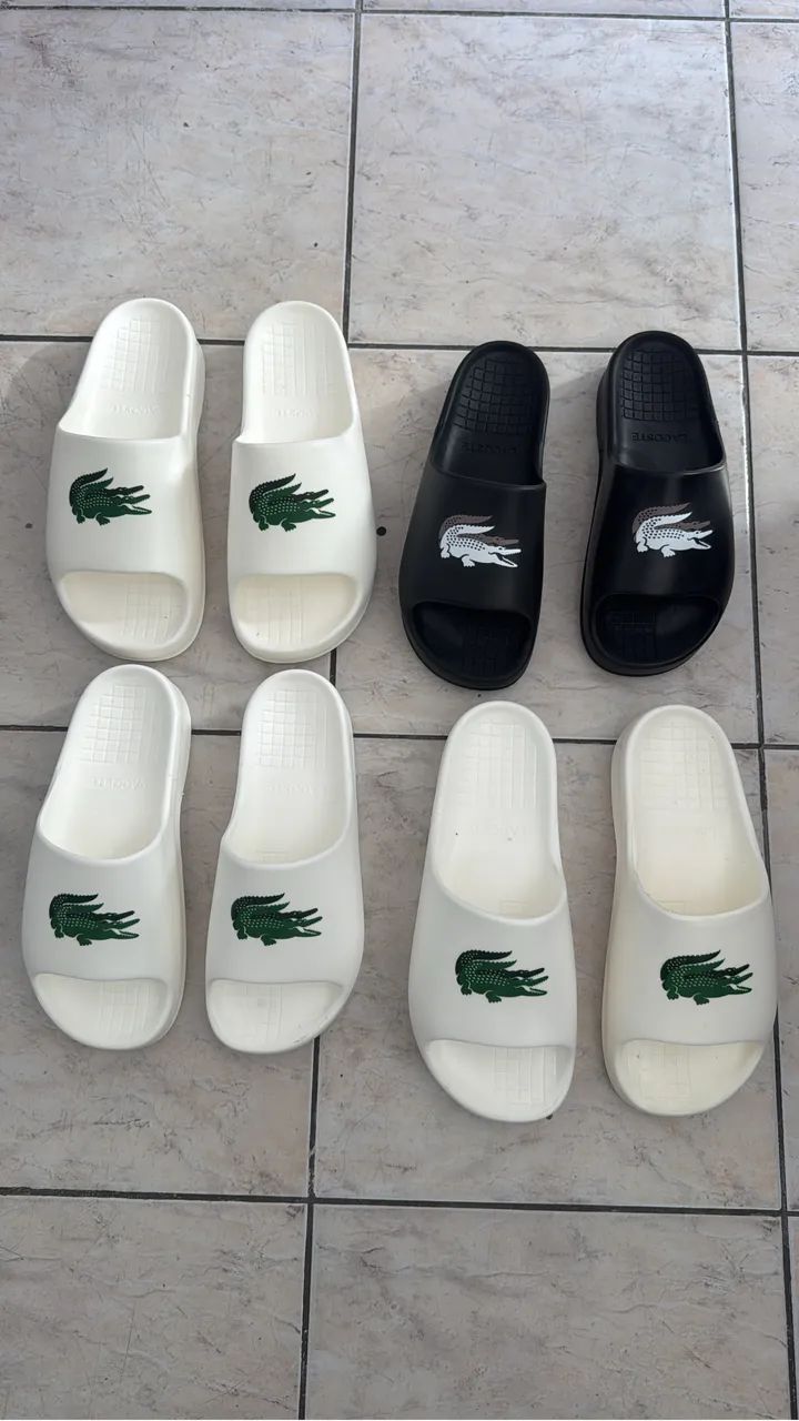 LOTE 7 PEÇAS Chinelos nike mid e lacoste - Foto 3