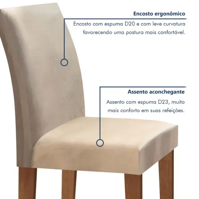 Conjunto Mesa de Jantar Completo 4 Cadeiras - Foto 2