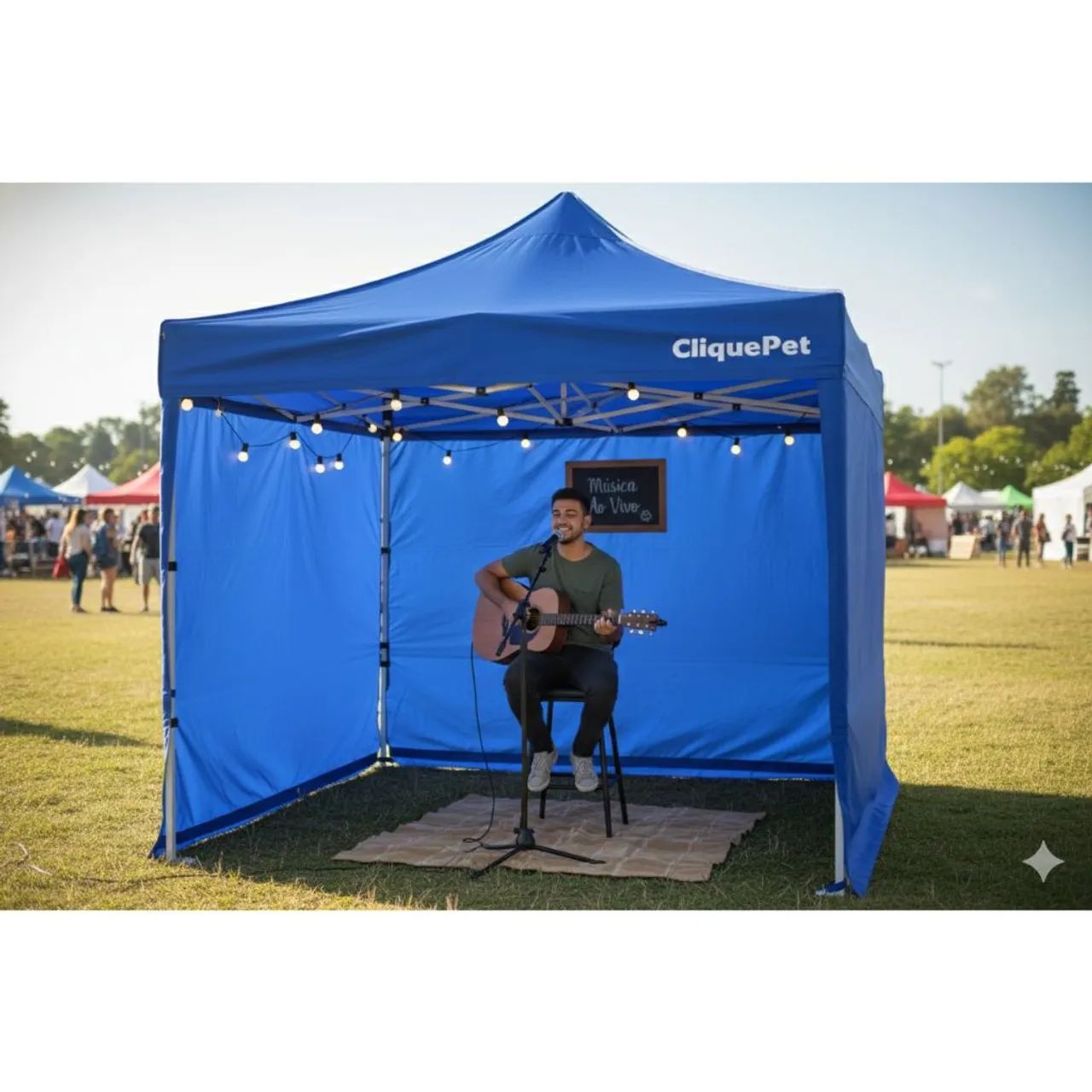 Gazebo Tenda Barraca nova Articulado Praia Feira Camping 3 × 3 M Paredes+ Bolsa Compacto  - Foto 4