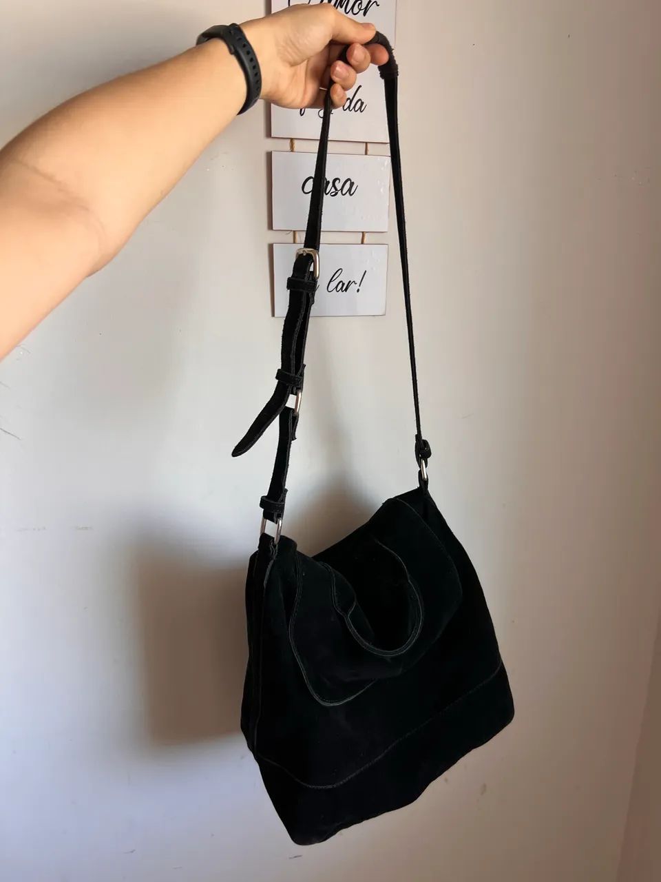 Bolsa Zara couro camurça  - Foto 2
