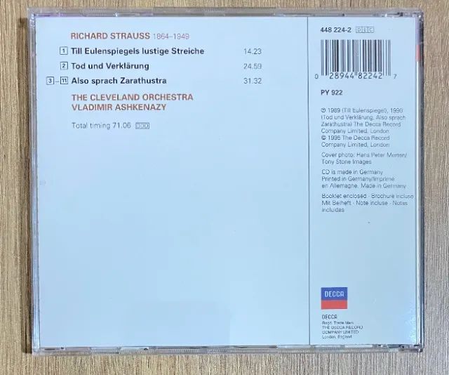 CD Richard Strauss: Also Sprach Zarathustra (Regência Ashkenazy) Alemanha - Foto 4