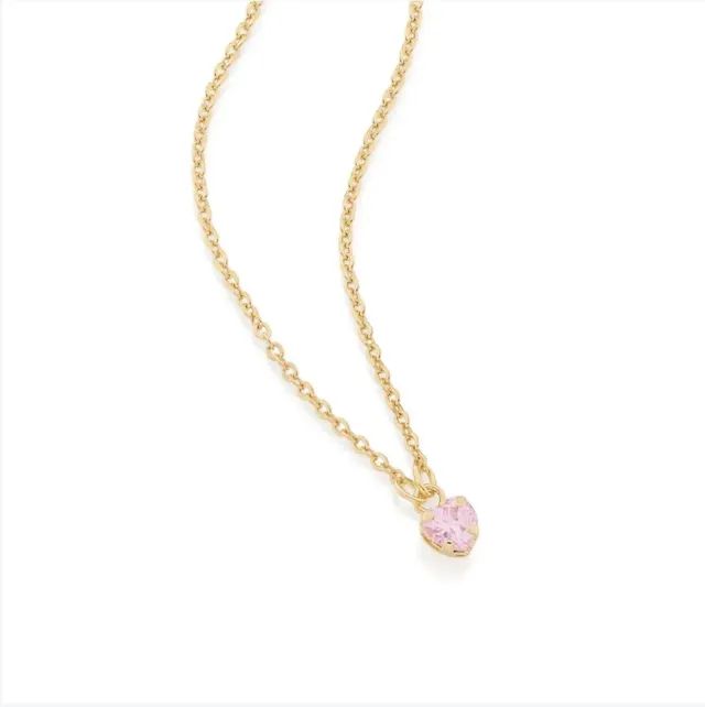 GARGANTILHA BANHADA A OURO 18K COM ZIRCÔNIA DE CORAÇÃO NOVO LACRADO