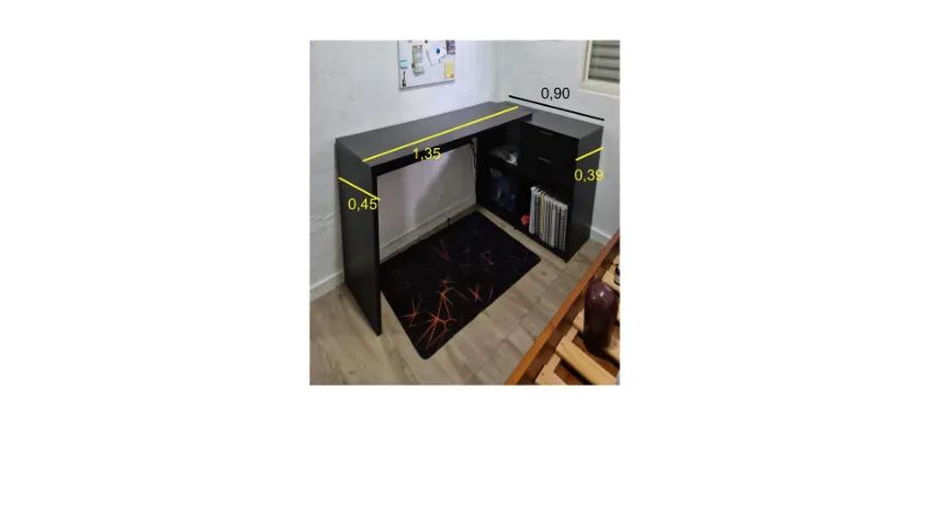 escrivaninha quarto preta - Foto 2