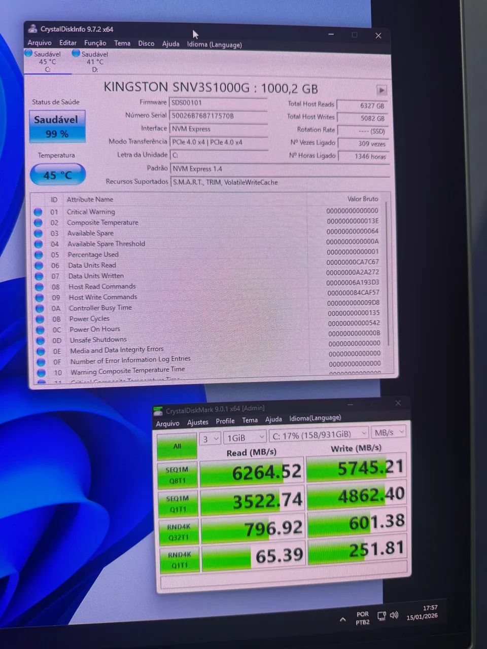 SSD NVME PCI 4.0 1TB 6000MBS 