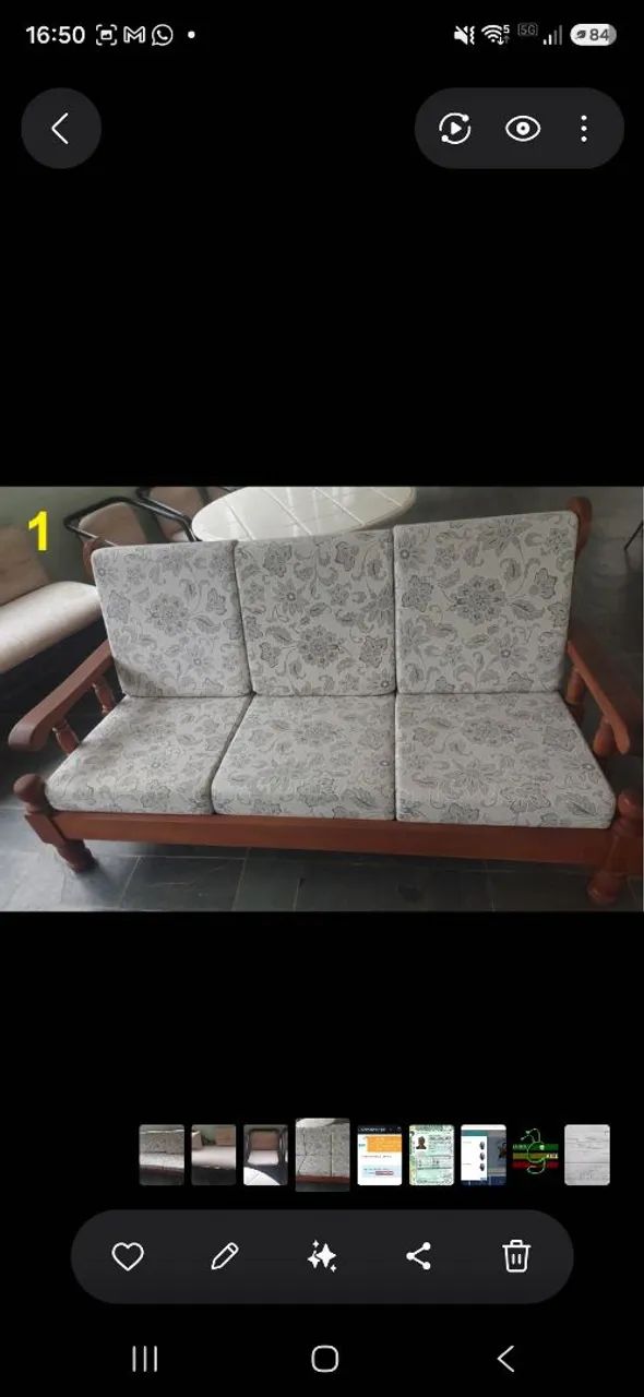 Vendo conjunto de 2 sofás de 3 lugares e 1 mesa de centro - Foto 3