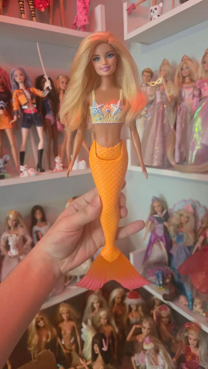 Boneca Barbie Sereia 1 Laranja - Foto 2