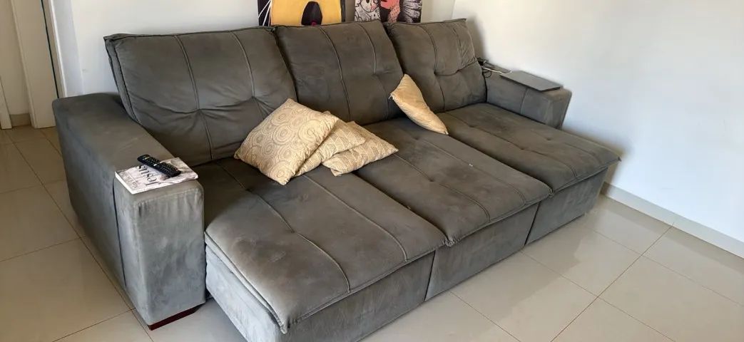 Sofa de 3 lugares cinza