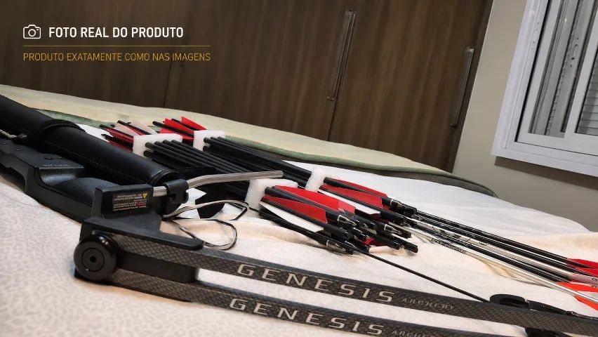 ARCO COMPOSTO GENESIS ARCHERY IMPORTADO + 34 FLECHAS + ALJAVA + RELEASE | NOVO & SEM USO - Foto 2