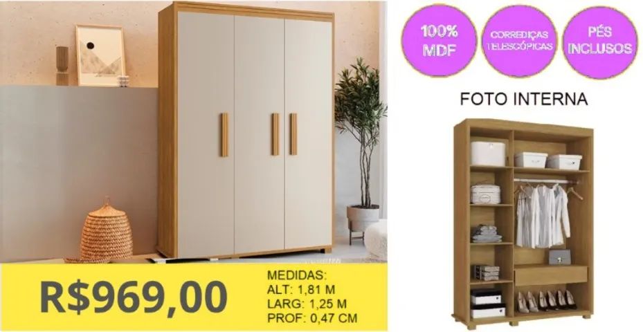 MULTIUSO 100% MDF A PRONTA-ENTREGA 