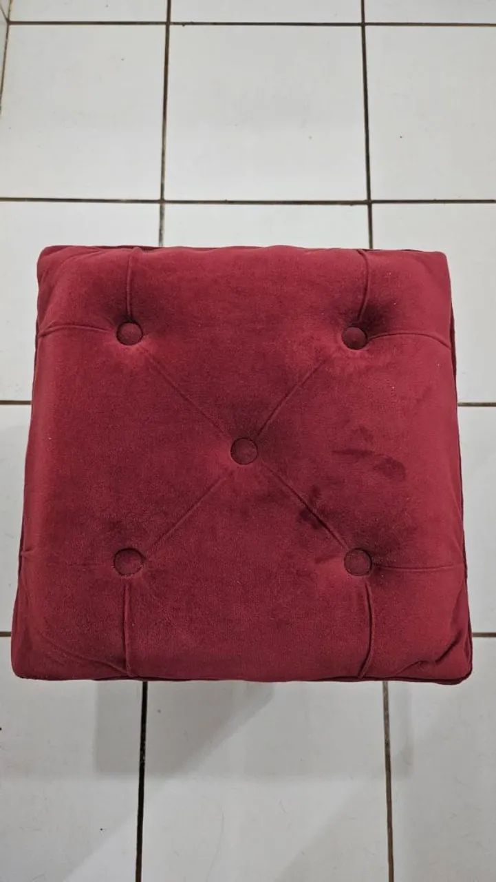 Banco puff vermelho - Foto 2
