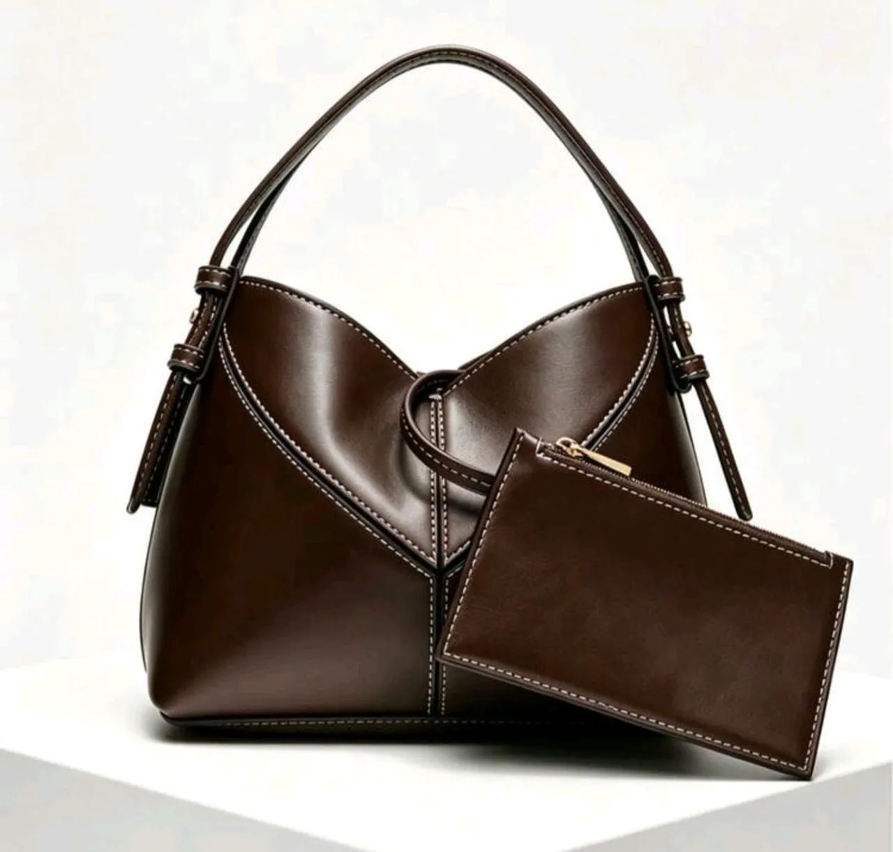 Bolsa de mão café nova - Foto 3