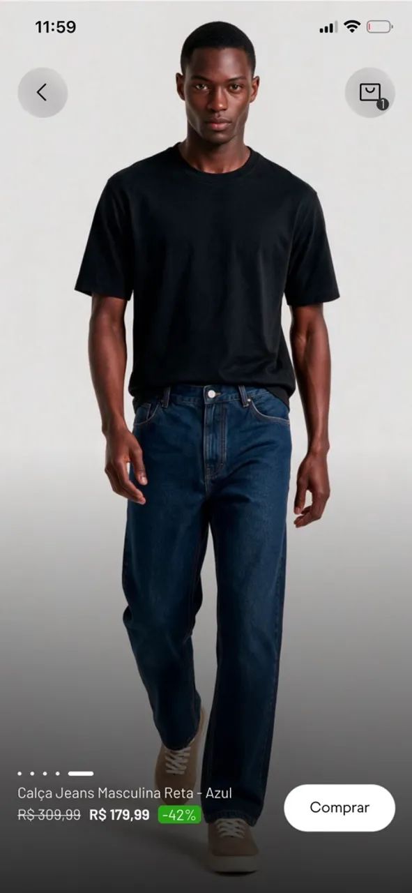Calça Jeans Masculina N 44 - Foto 2