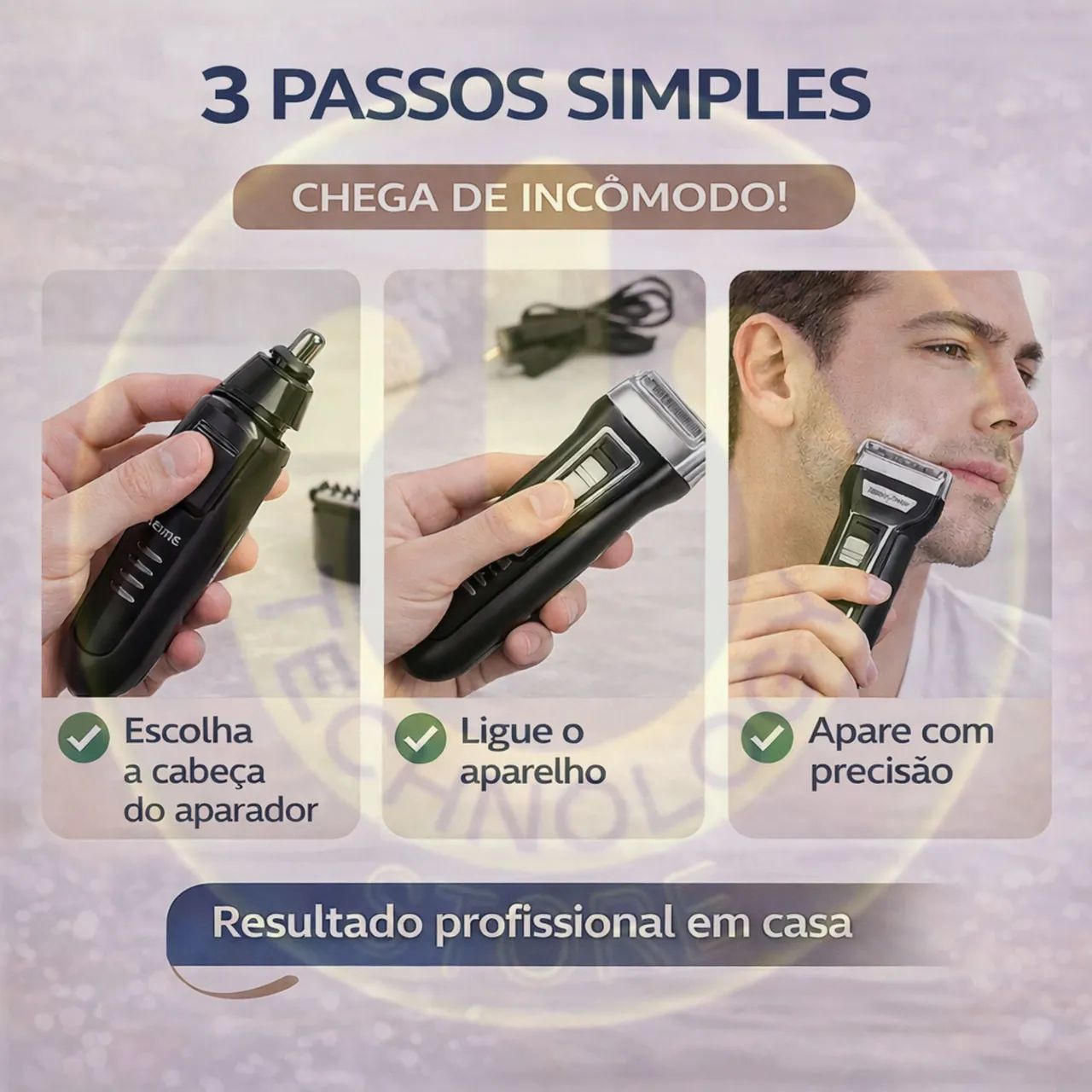Barbeador Shaver 3 em 1 Masculino Multifuncional A PRONTA ENTREGA  - Foto 4