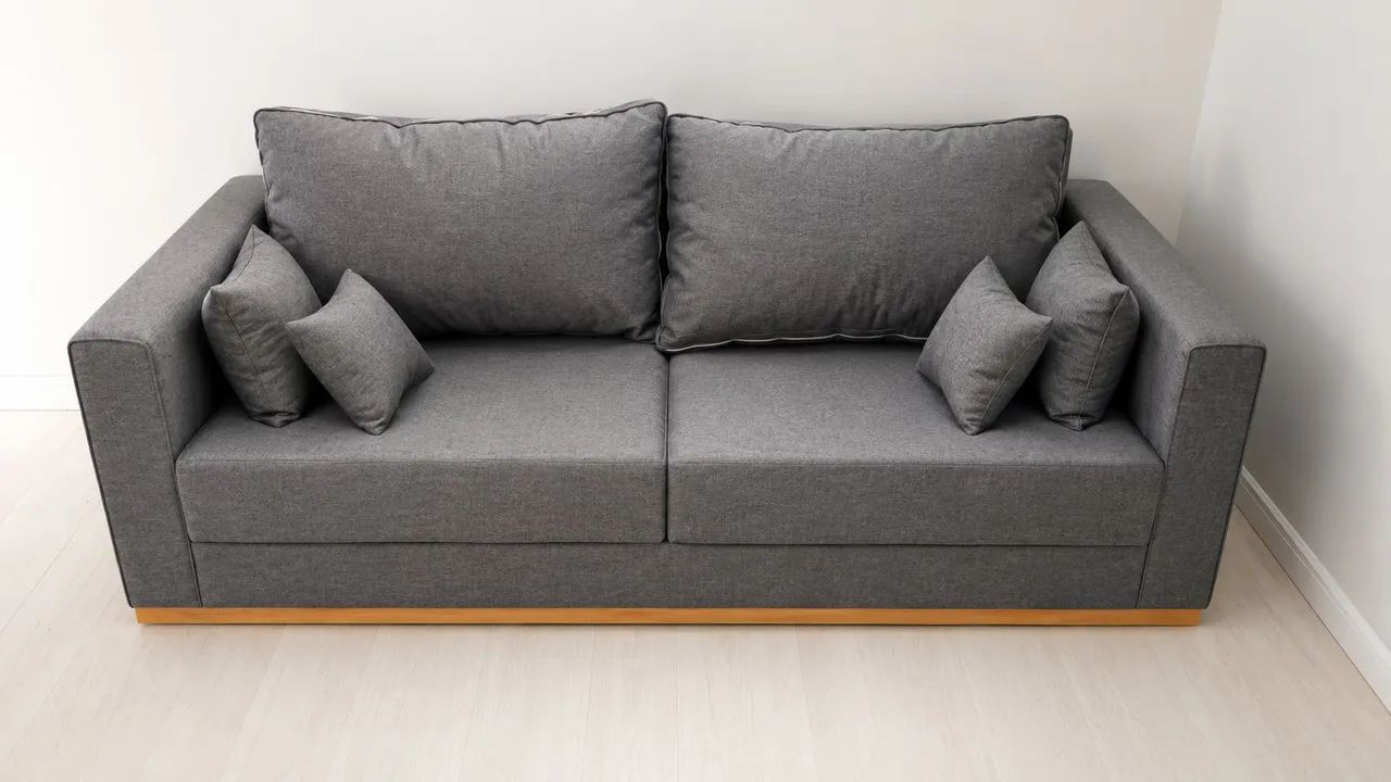 Sofá Grécia Bela D28 1,80 linho e madeira top de linha  - Foto 4