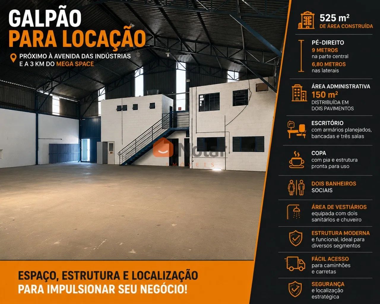 Galpão para alugar com 525 m² no bairro Boa Esperança em Santa Luzia MG