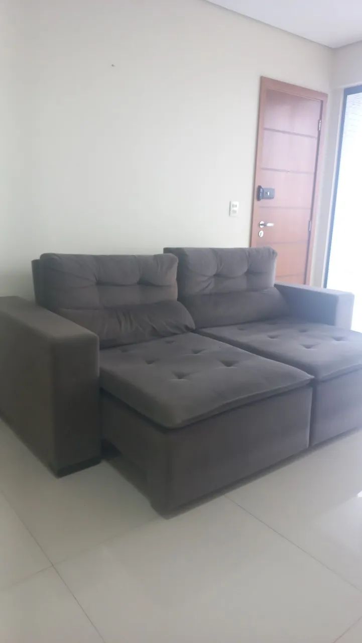 Oportunidade Sofà retrátil 2 lugares estofadoestofado cinza - Foto 3