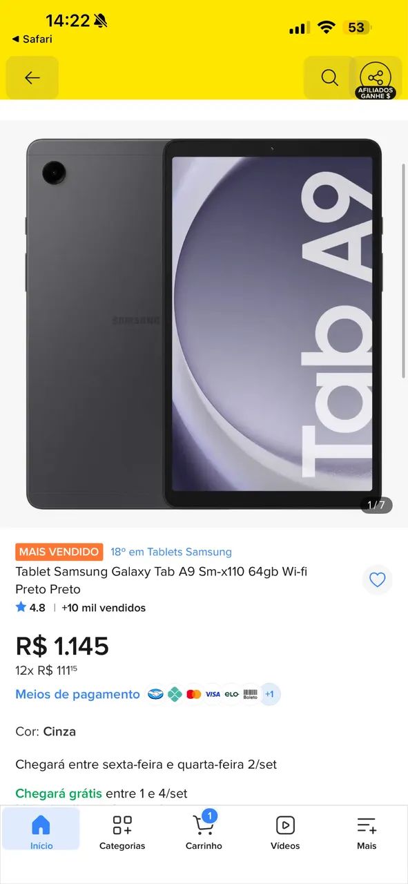 Tablet Samsung A9 64gb com entrada de chip  - Foto 2