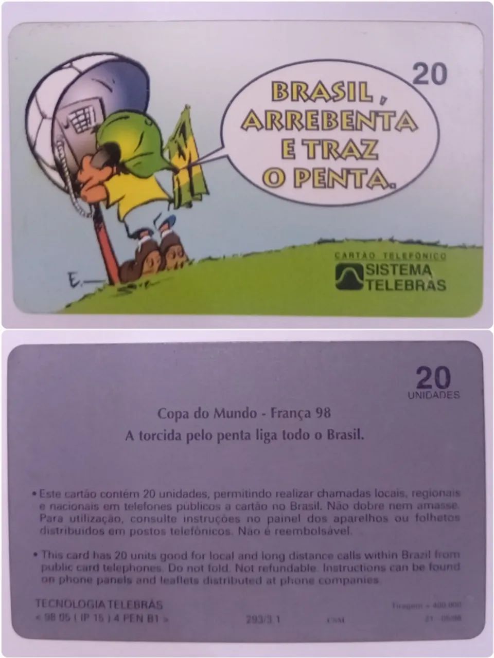 Cartão Telefônico Copa 1998 - Foto 2