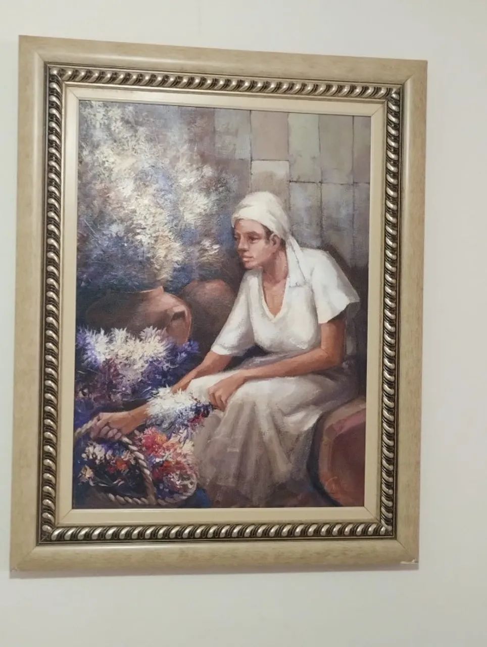 ÓLEO SOBRE TELA FLORISTA DE MANOEL COSTA - Foto 2