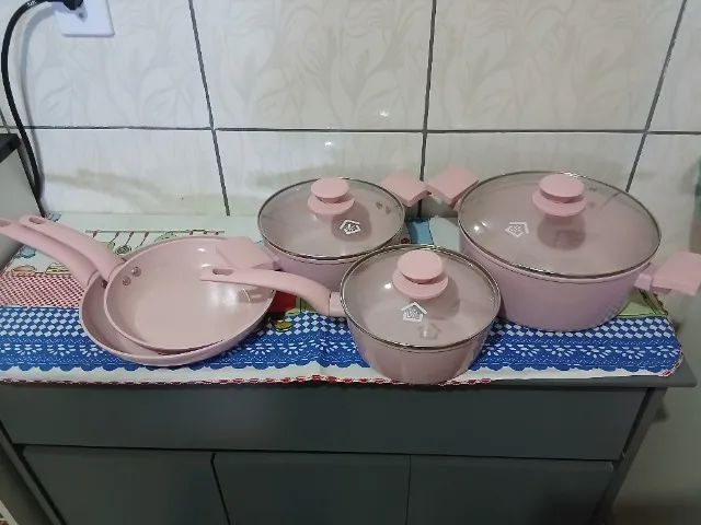 Kit panelas de indução rosa