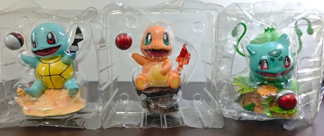 Kit 3 Bonecos Action Figure Bulbasaur Squirtle Charmander - Foto 5
