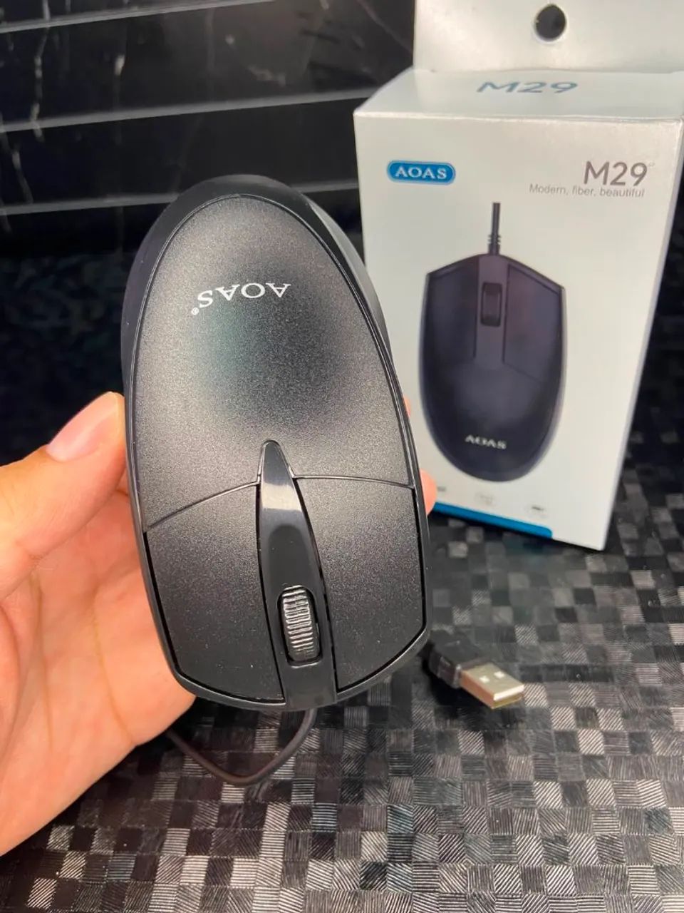 MOUSE COM FIO USB 1600DPI AOAS M29 - Foto 3