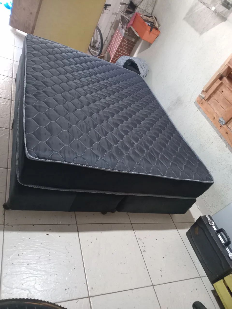 Cama box casal queen 158x198 reformado com colchão  - Foto 2