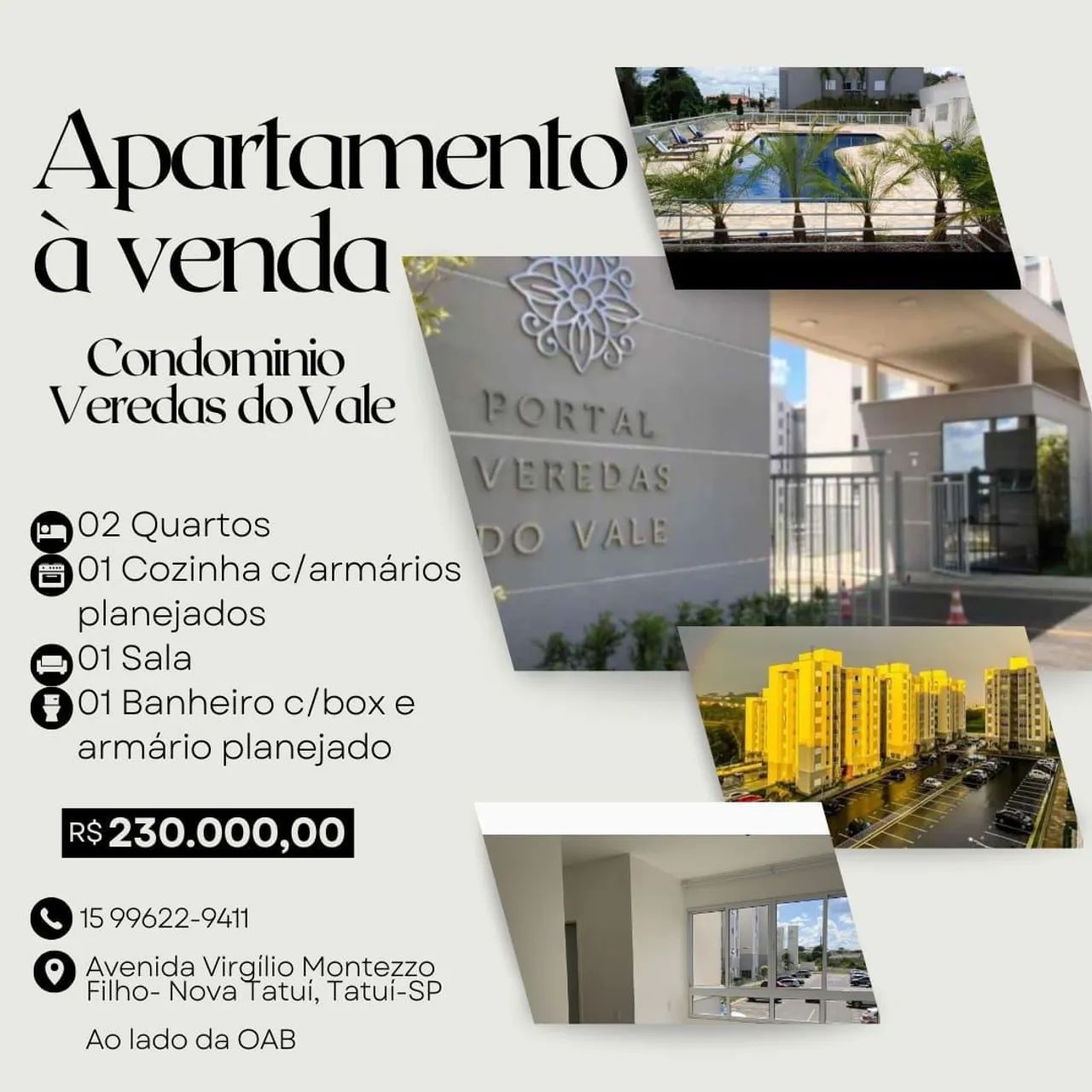 Apartamento Condomínio Veredas do Vale.