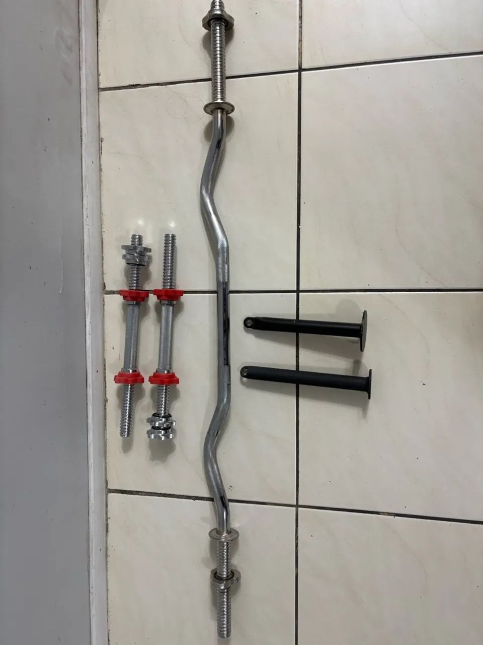 Kit barras e pesos musculação  - Foto 2