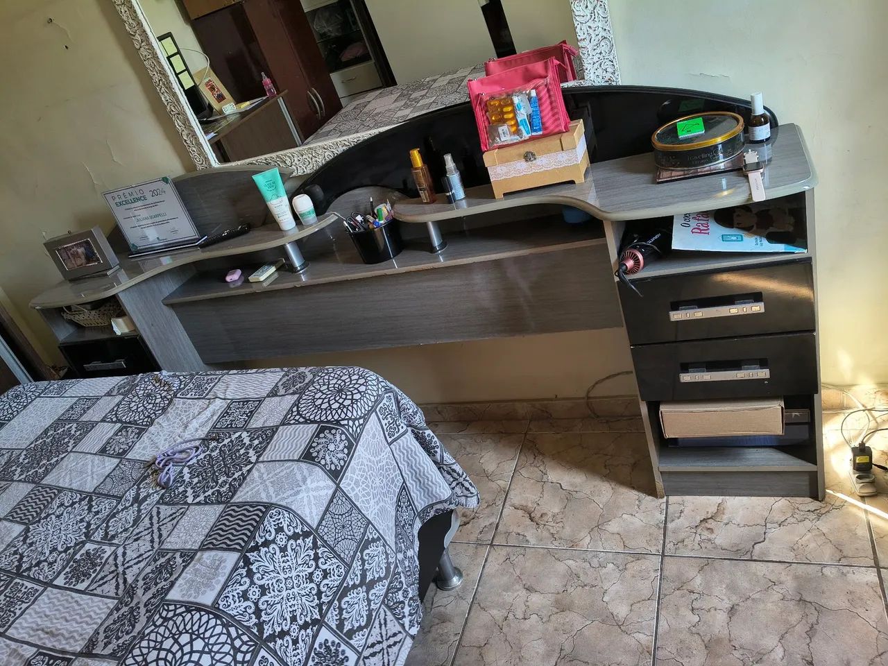 Cabeceira de casal 2m - cinza