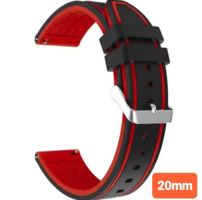 Pulseira para relogio, de silicone duas cores largura 20mm com pinos de liberação rapida - Foto 3